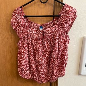 Dusty orange floral blouse